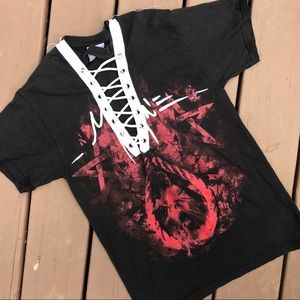 ▫️r e s t y l e d || lace up choker MUDVAYNE tee▫️